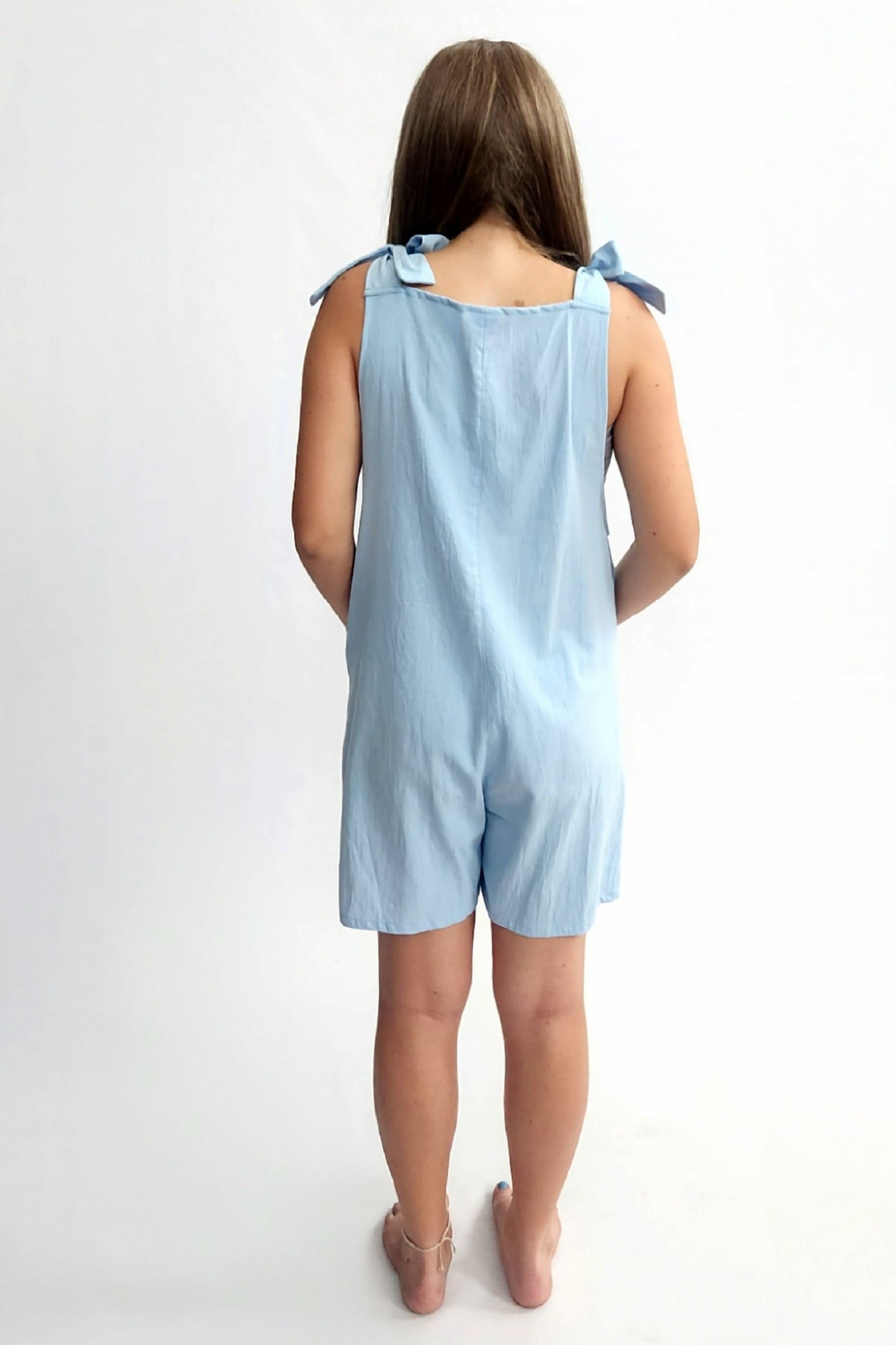 Cotton Playsuit - Sky blue