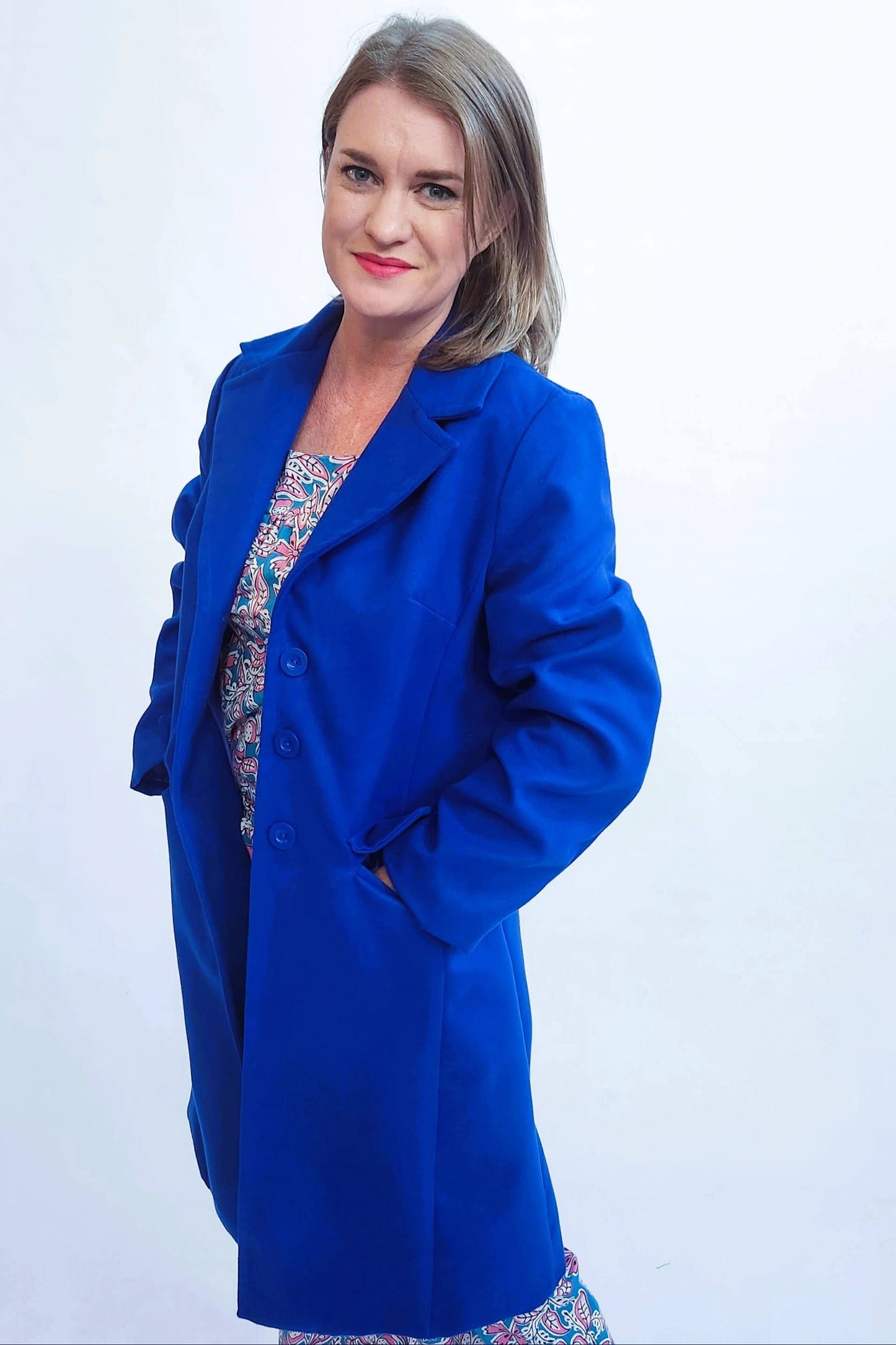 Winter Melton Coat - Royal blue