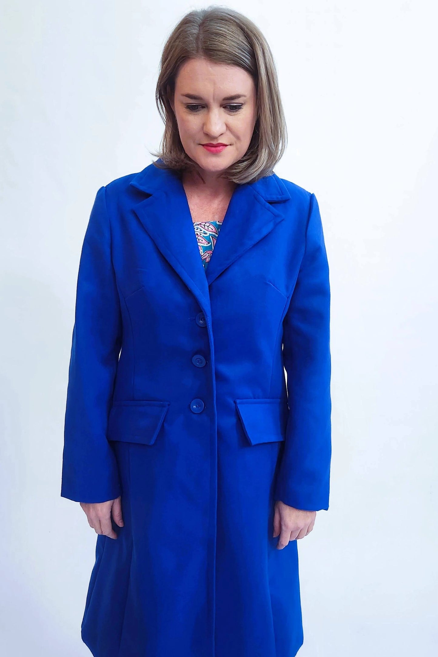 Winter Melton Coat - Royal blue