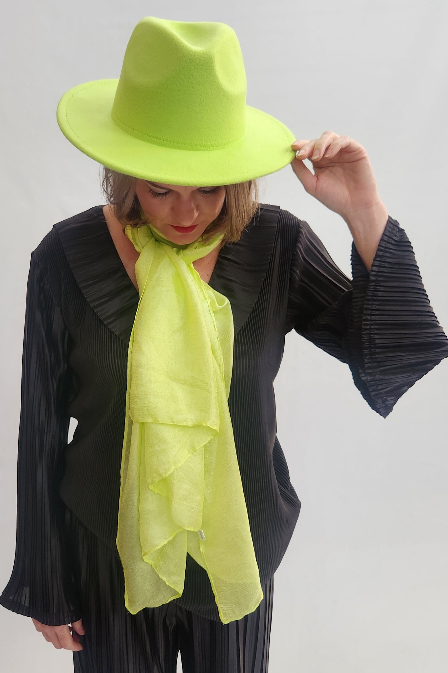 Fedora Hat - Lime green
