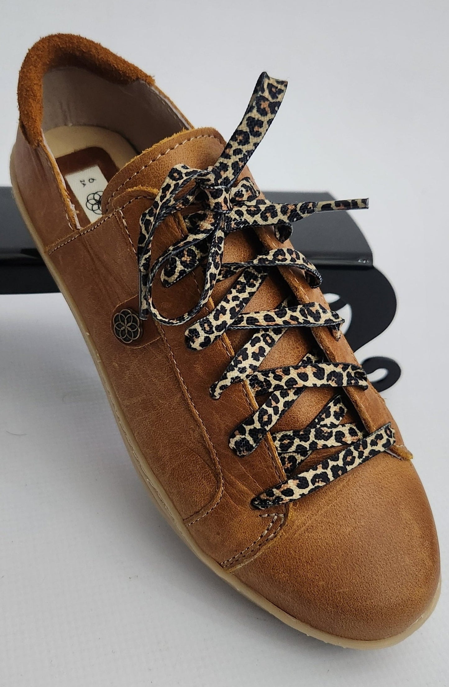 Shoelaces - Beige leopard print