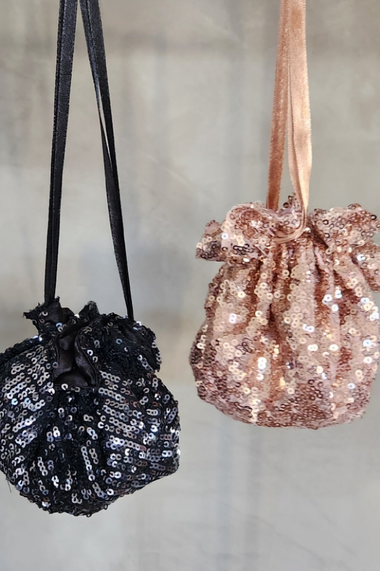 Jewellery Pouch - Rose gold sequin