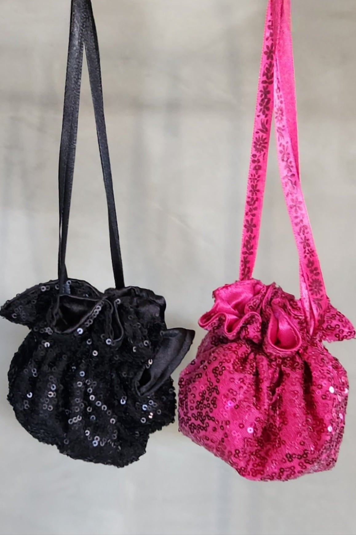 Jewellery Pouch - Cerise pink sequin