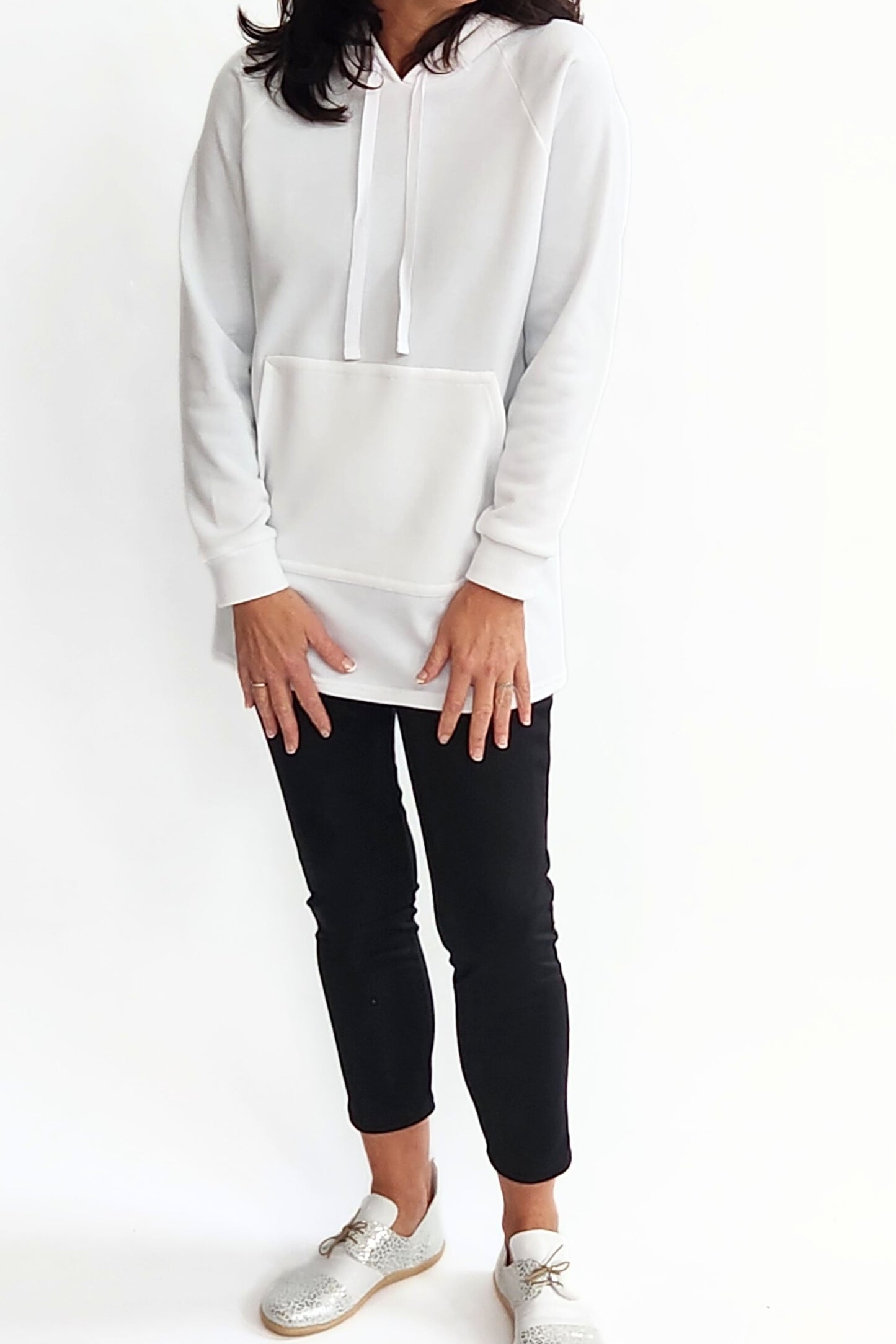 Longline Hoodie - White