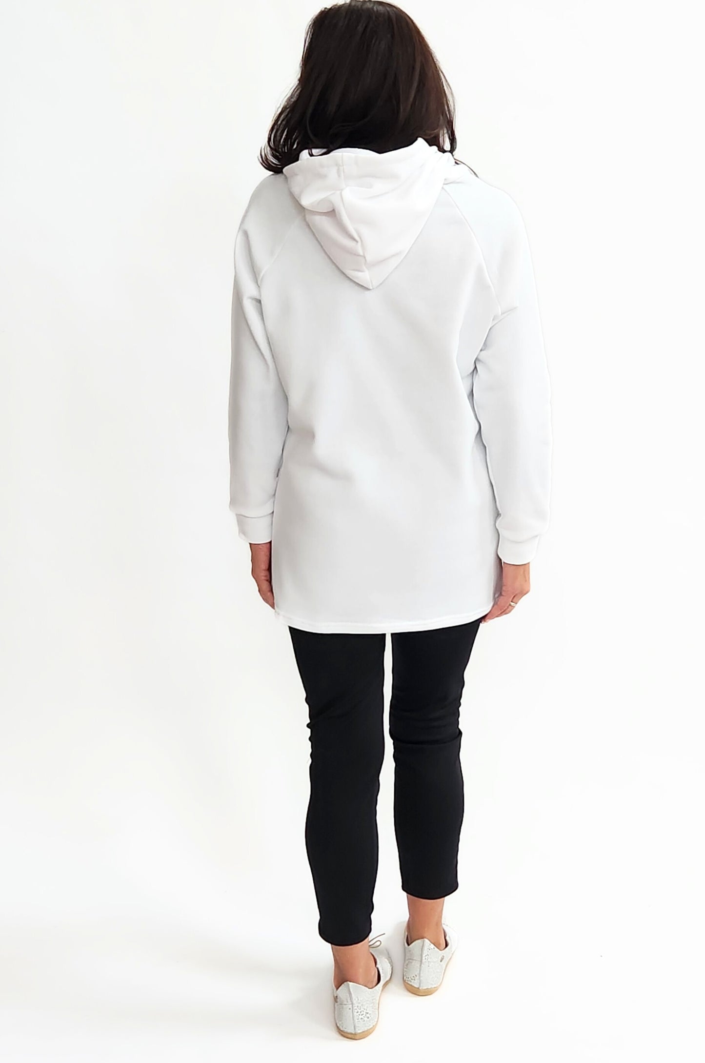 Longline Hoodie - White