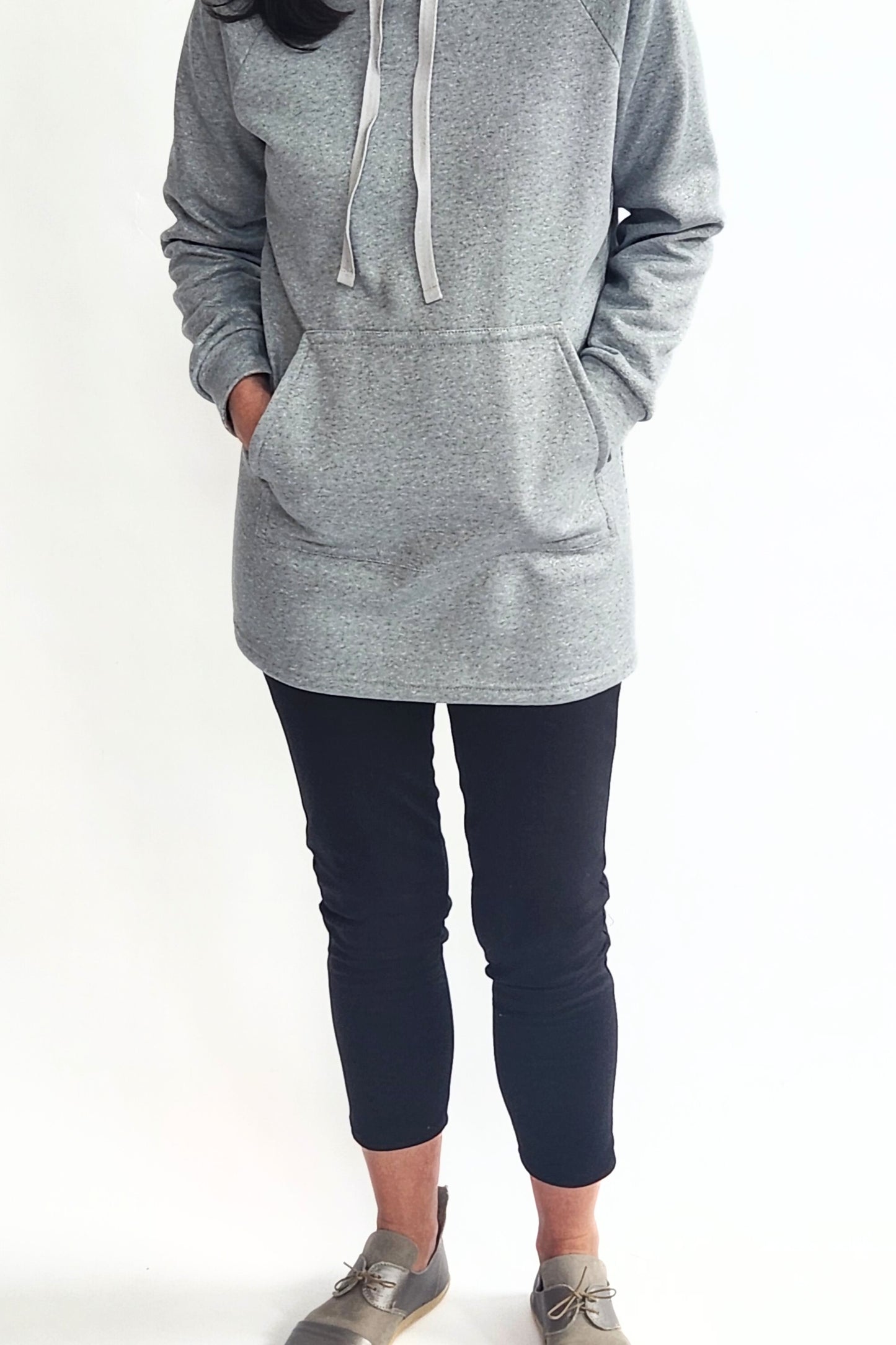 Longline Hoodie - Grey Melange