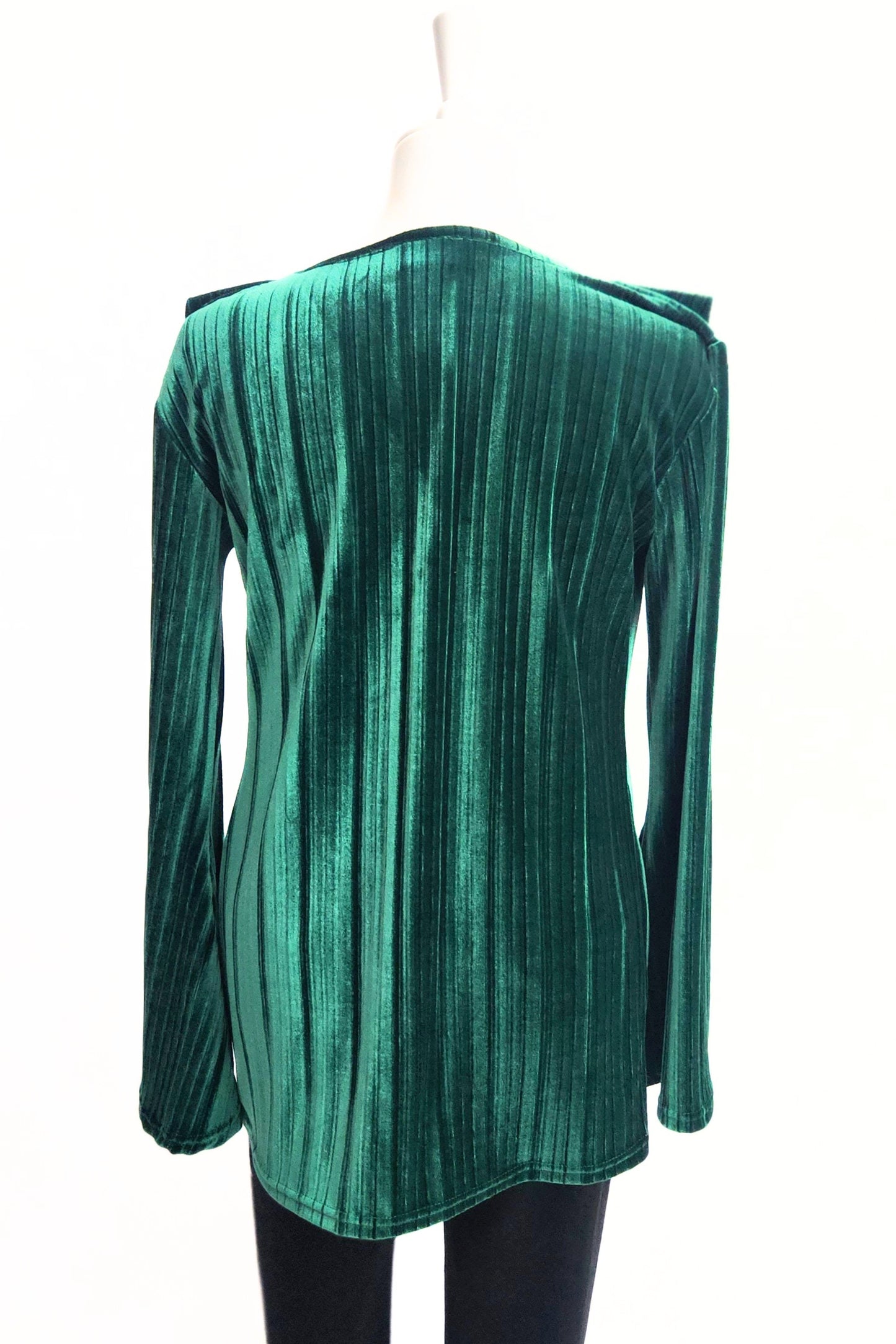 Pleated Velvet Top - Emerald