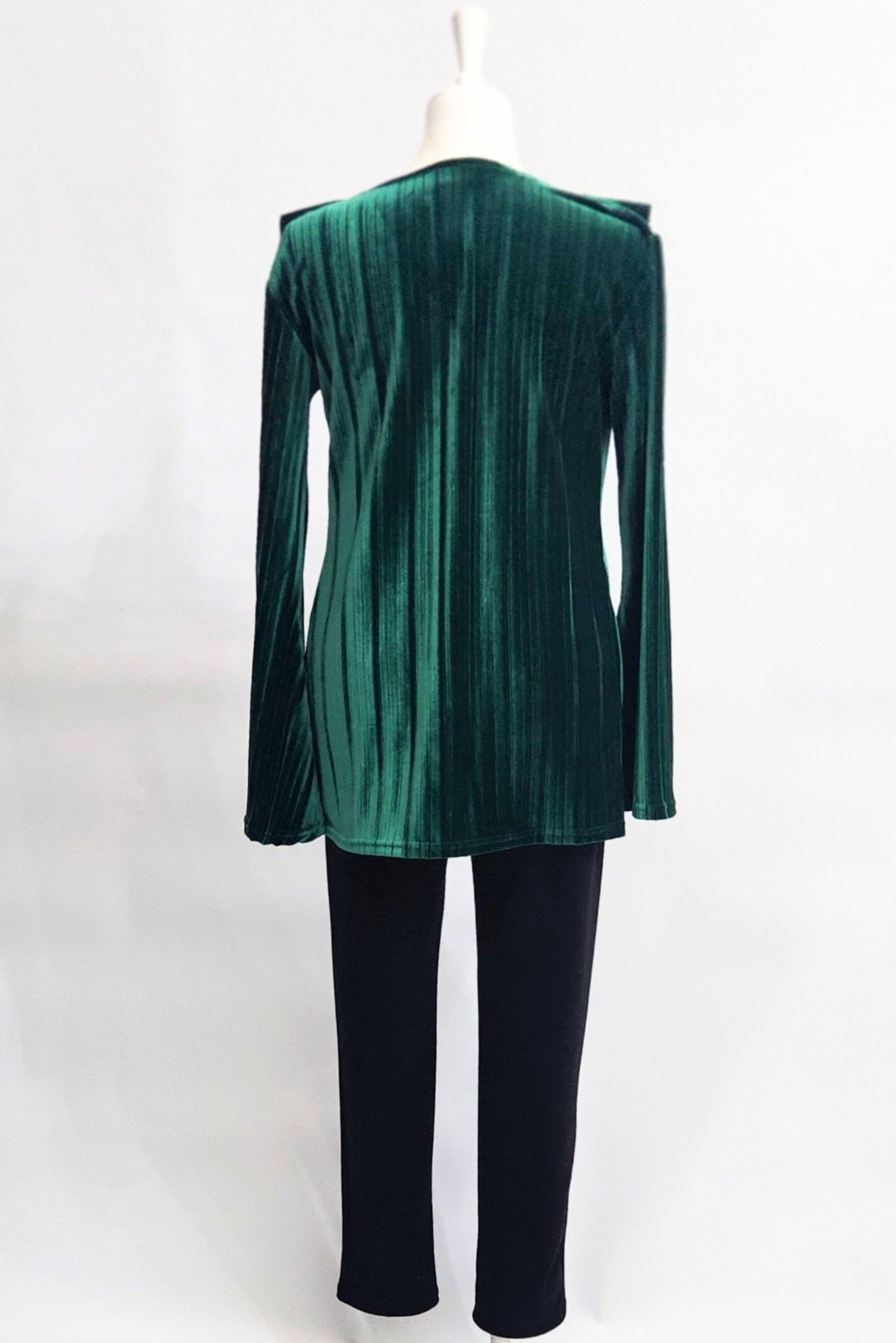 Pleated Velvet Top - Emerald