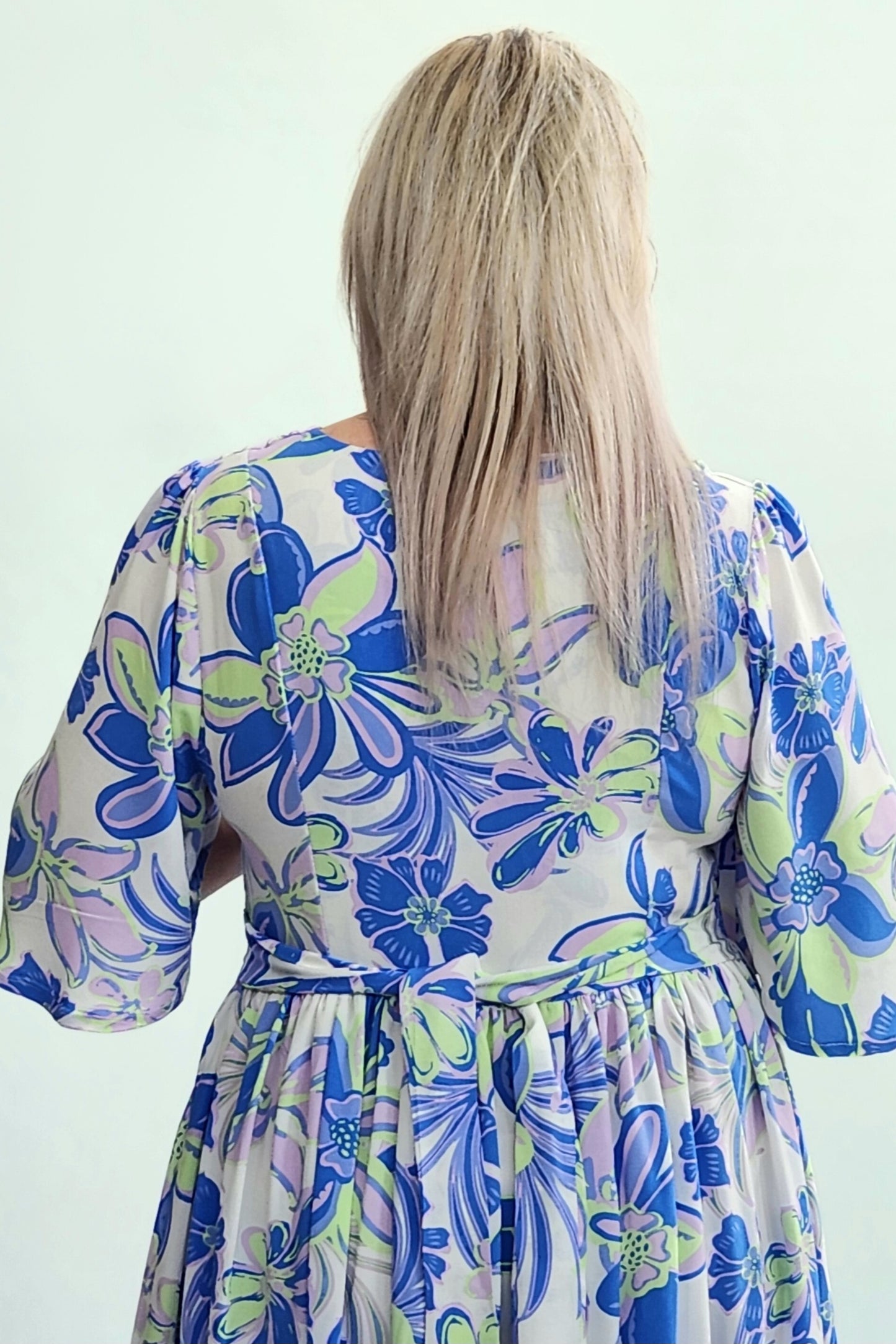 Ultimate Summer Dress - Blue and lime floral