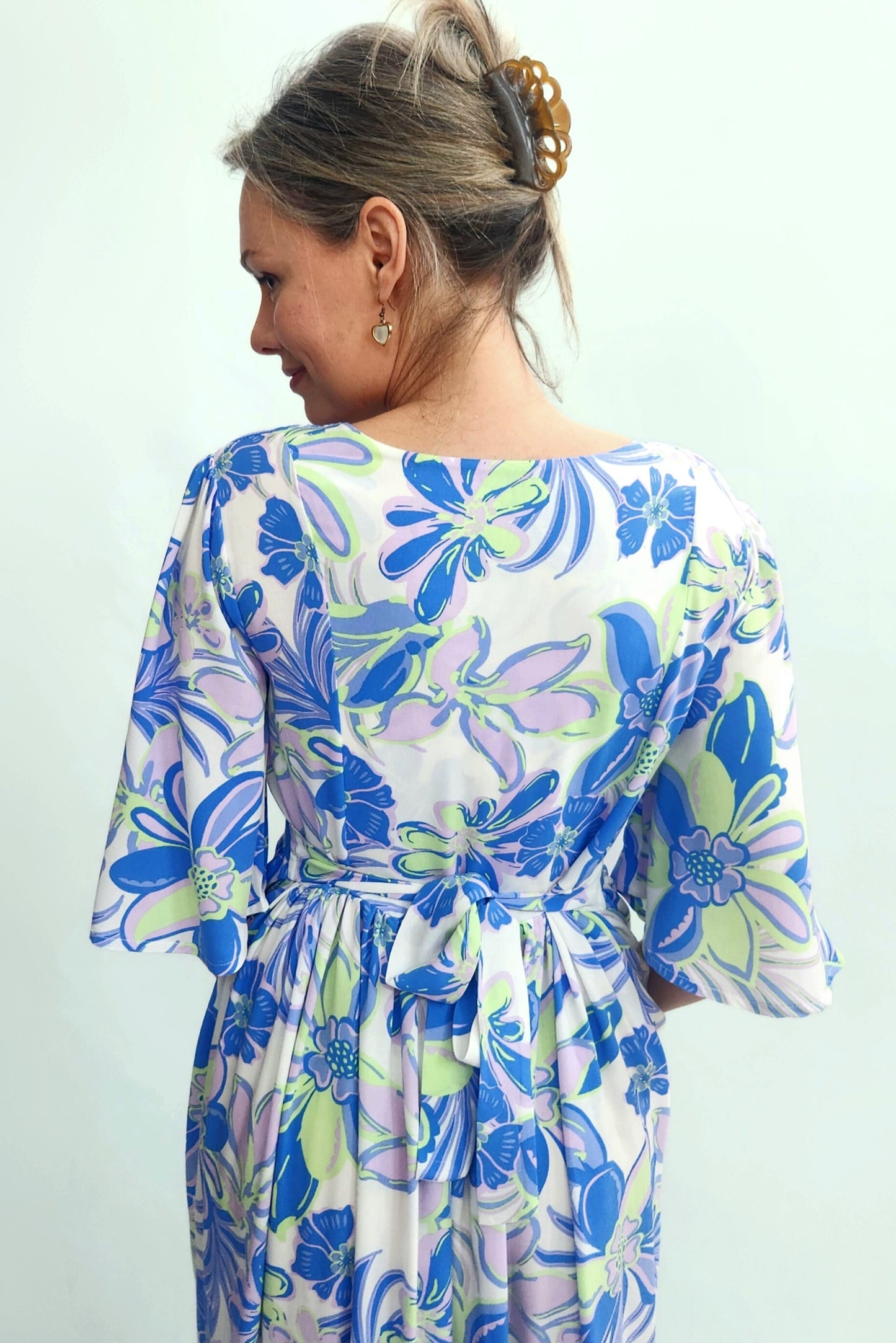 Ultimate Summer Dress - Blue and lime floral