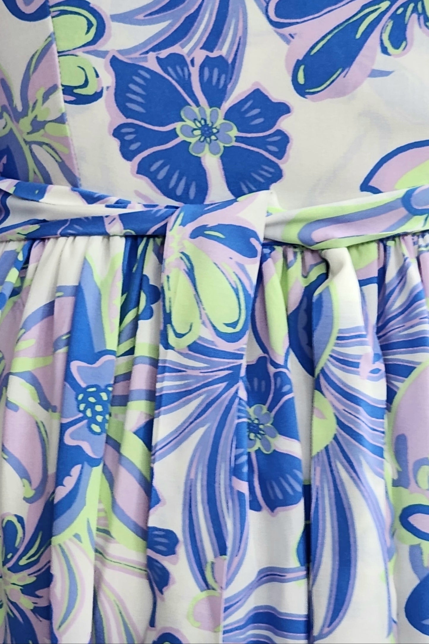 Ultimate Summer Dress - Blue and lime floral