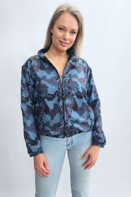 Lightweight Bomber Jacket - Blue camo