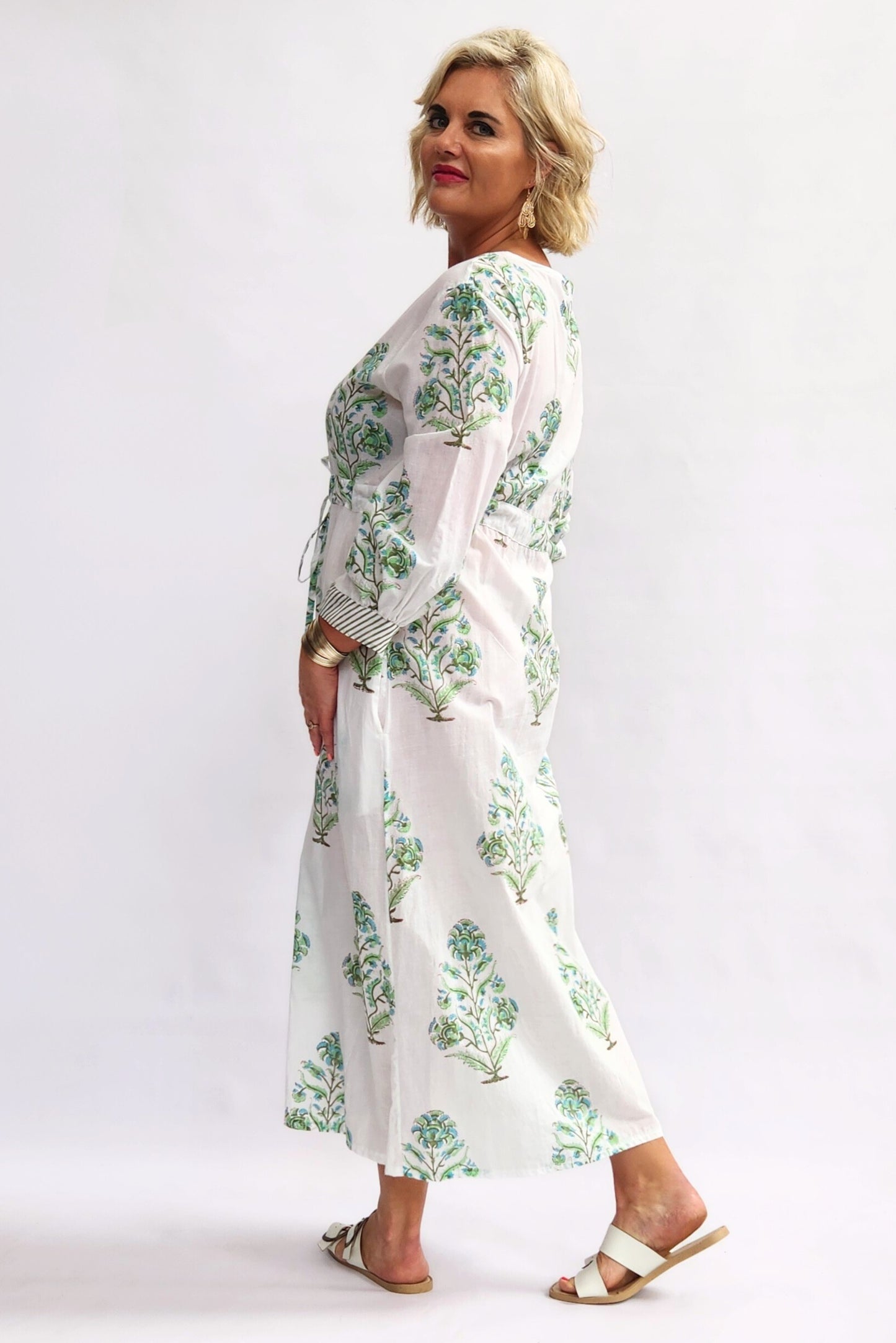 Mediterranean Kaftan Dress - Green