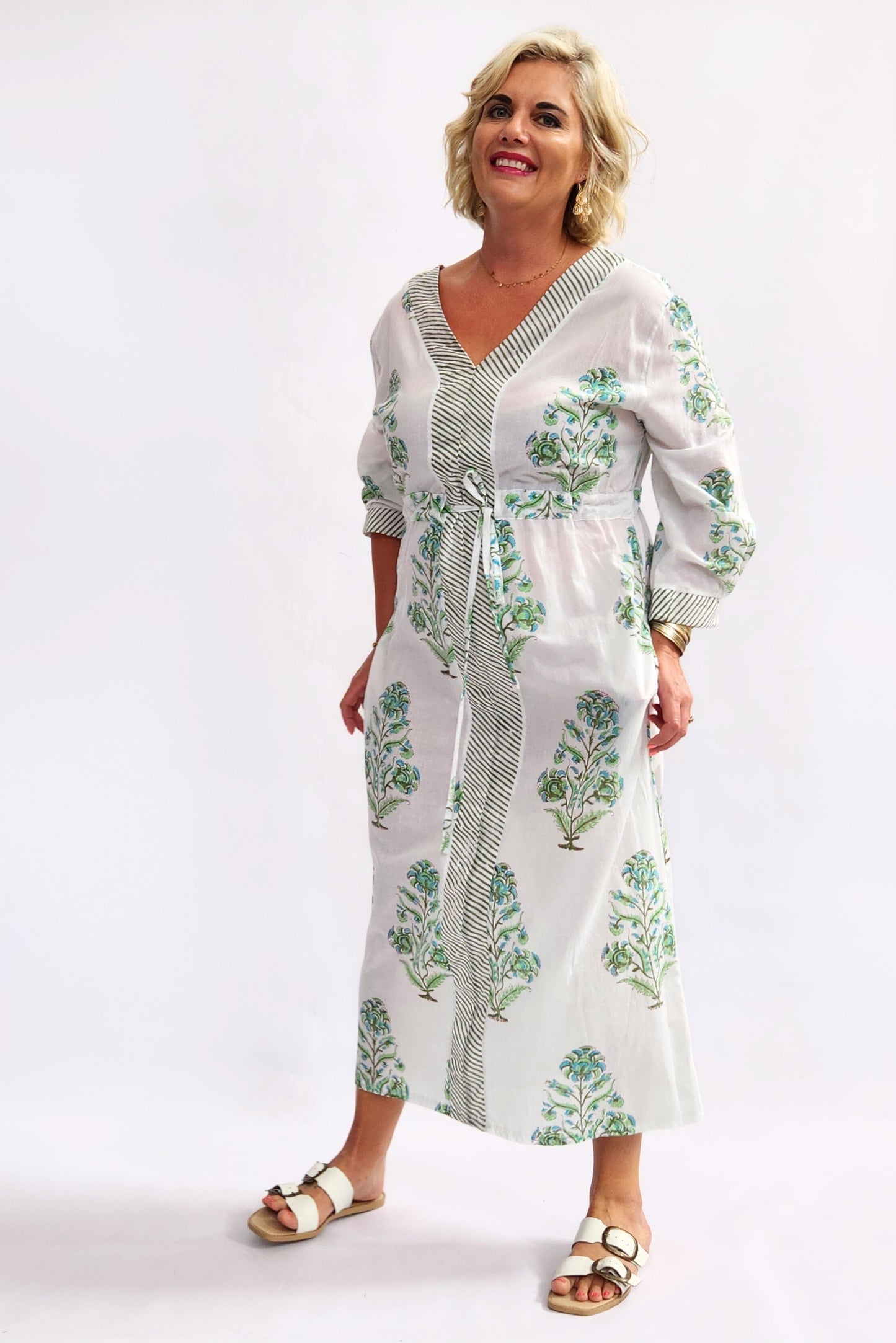 Mediterranean Kaftan Dress - Green