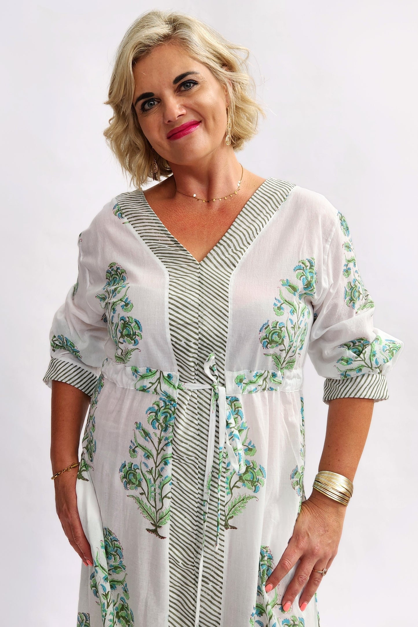 Mediterranean Kaftan Dress - Green