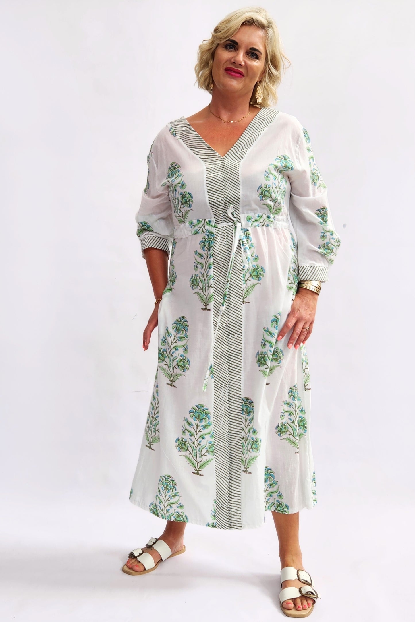 Mediterranean Kaftan Dress - Green