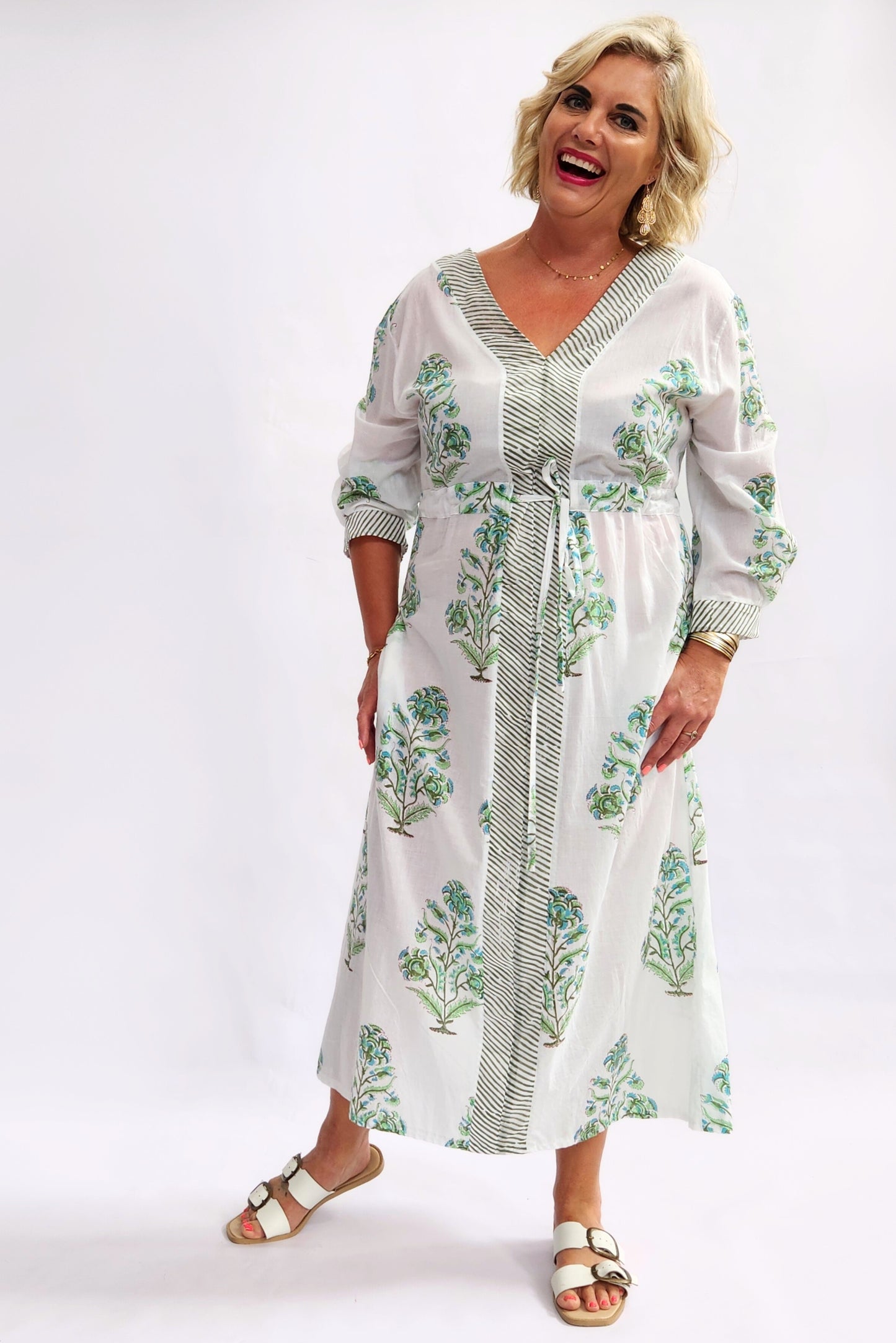 Mediterranean Kaftan Dress - Green