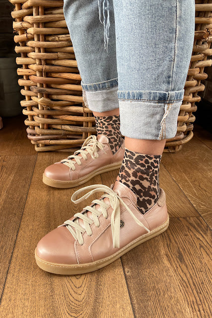 Leather Sneakers - Rose gold