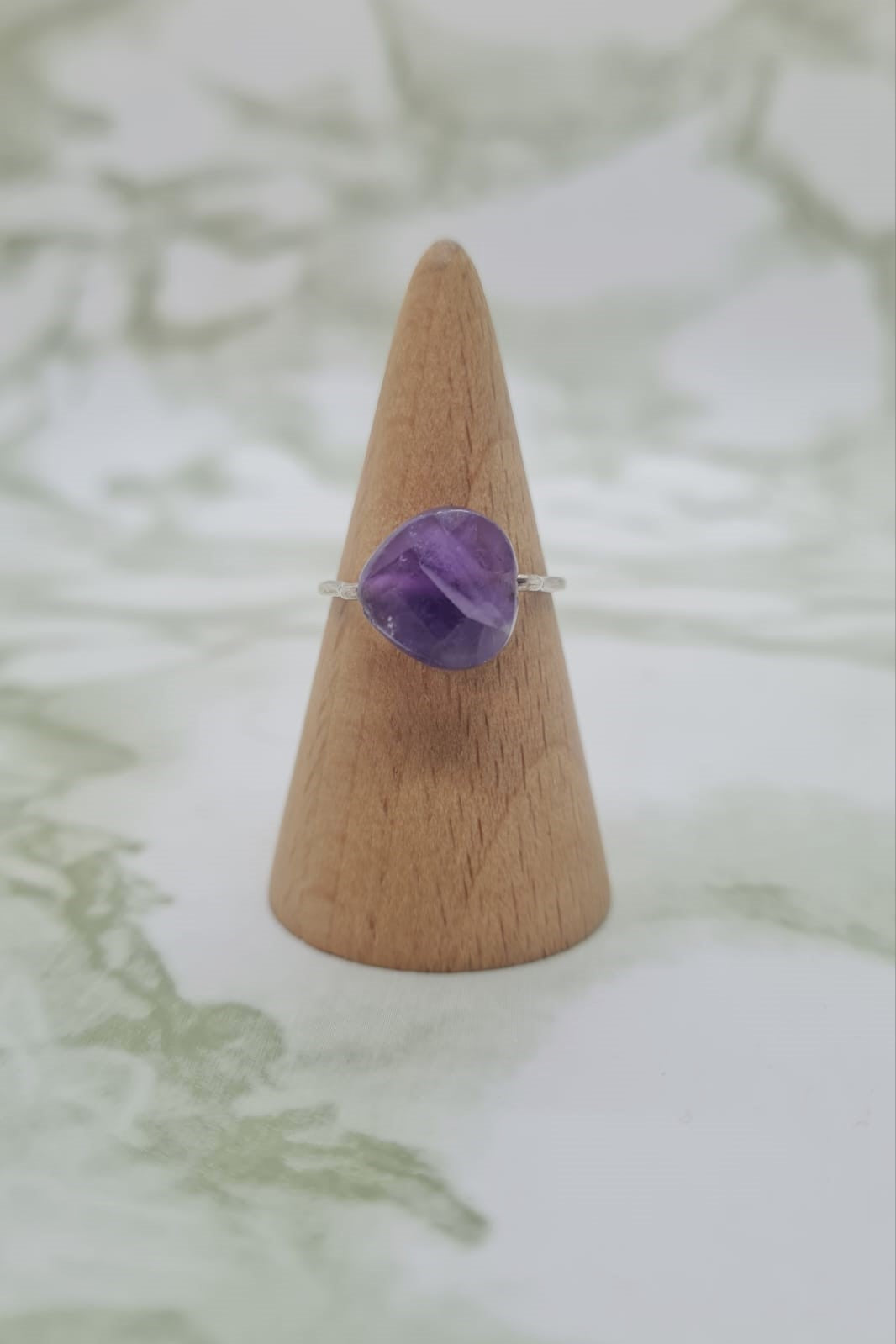 Handmade Sterling Silver Amethyst Swivel Ring