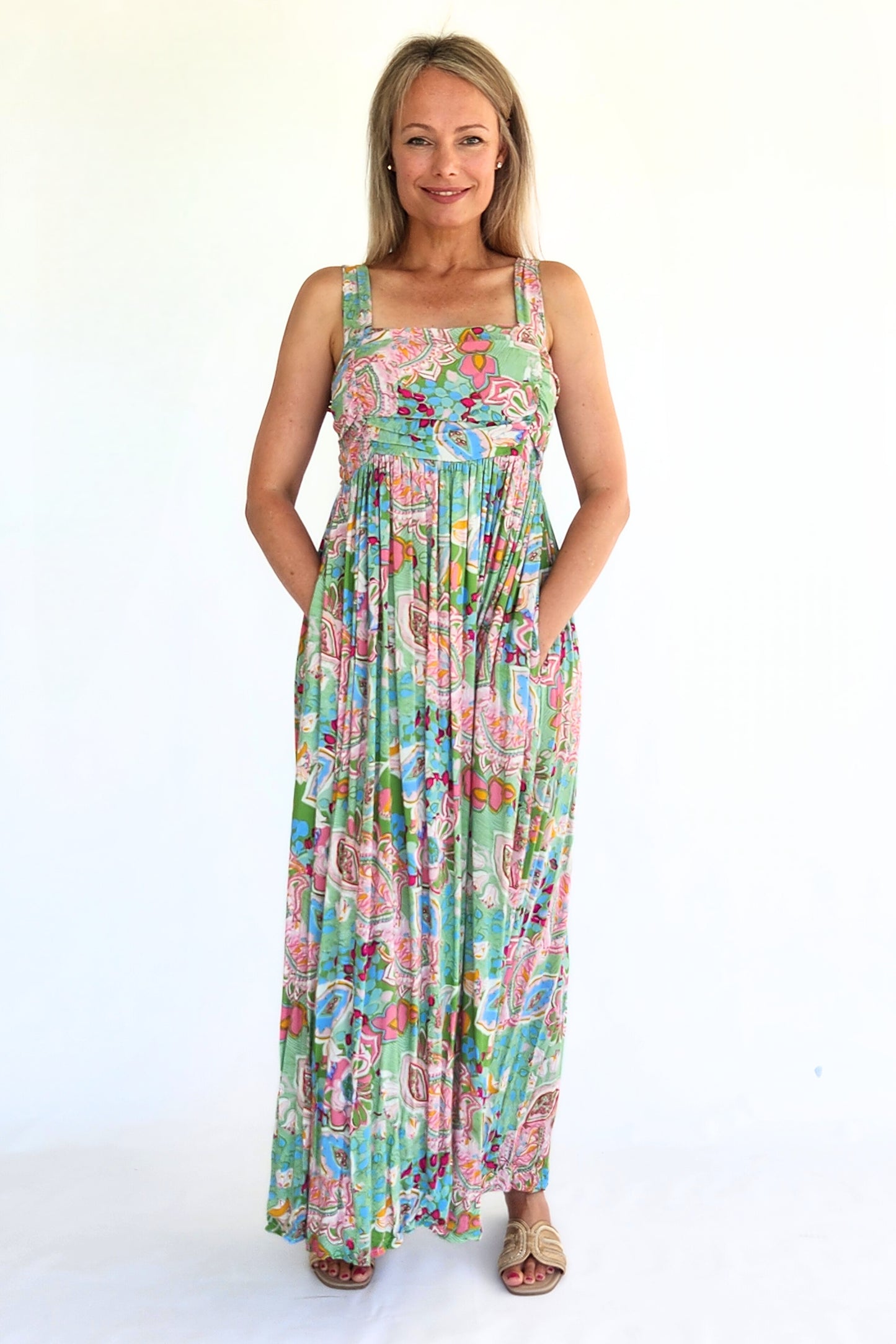 Strappy Maxi Dress - Green