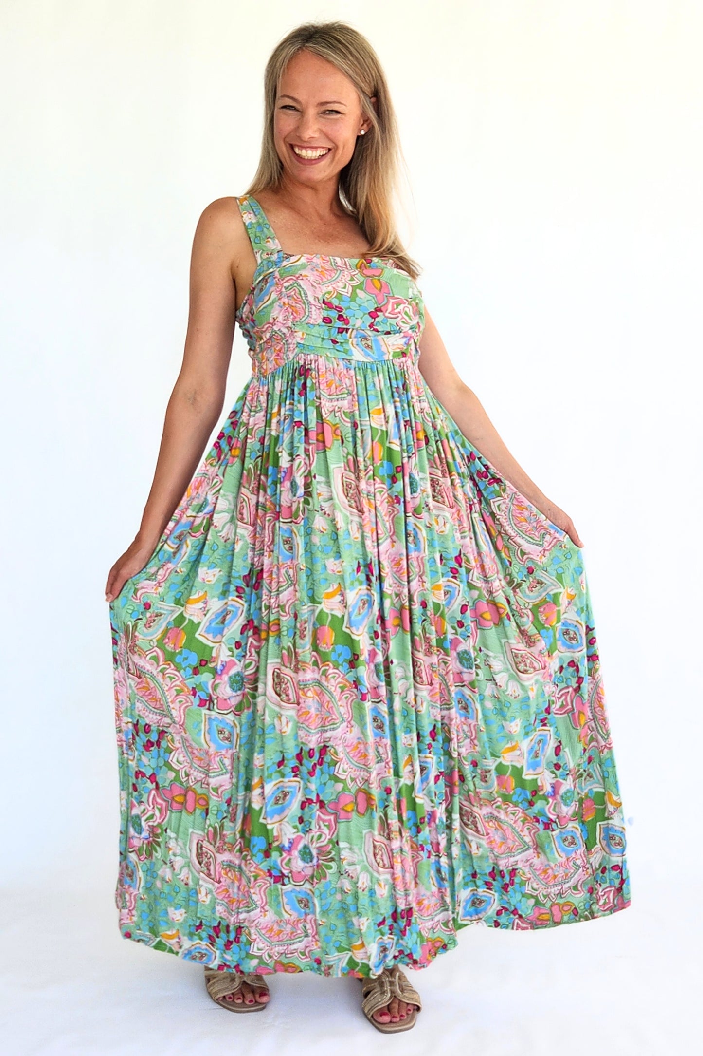 Strappy Maxi Dress - Green
