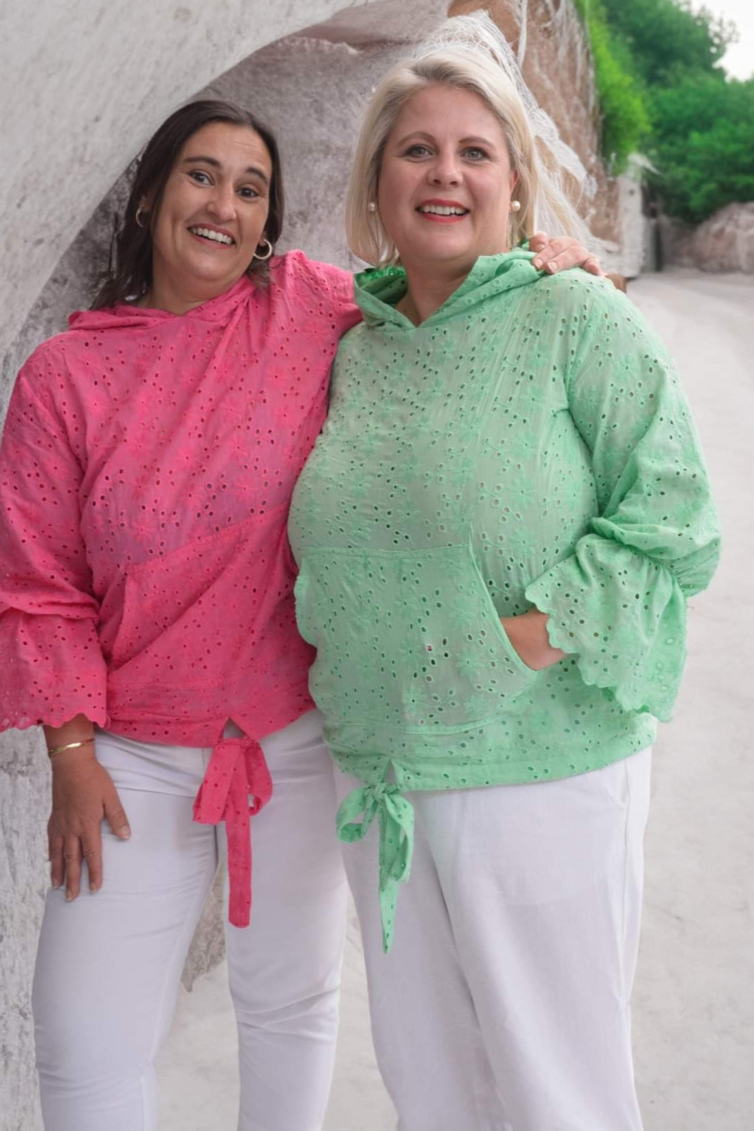 Broderie Anglaise Hoodie - Mint