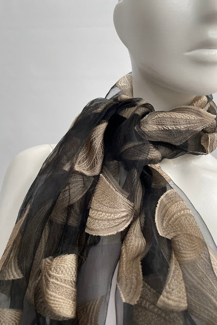 Scarf - Black and beige