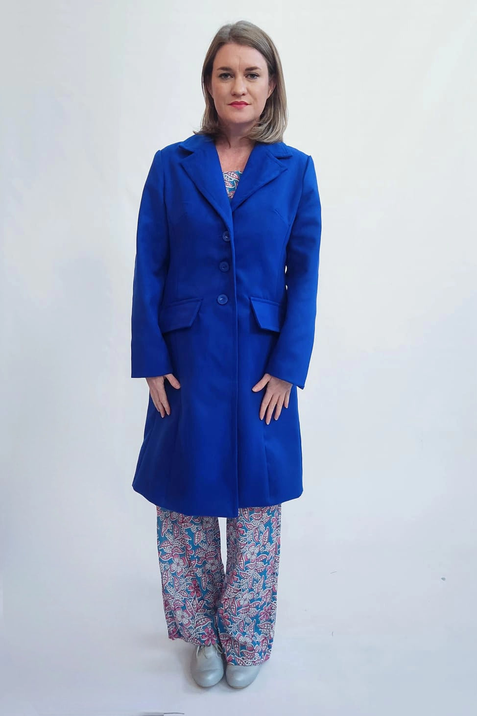 Winter Melton Coat - Royal blue