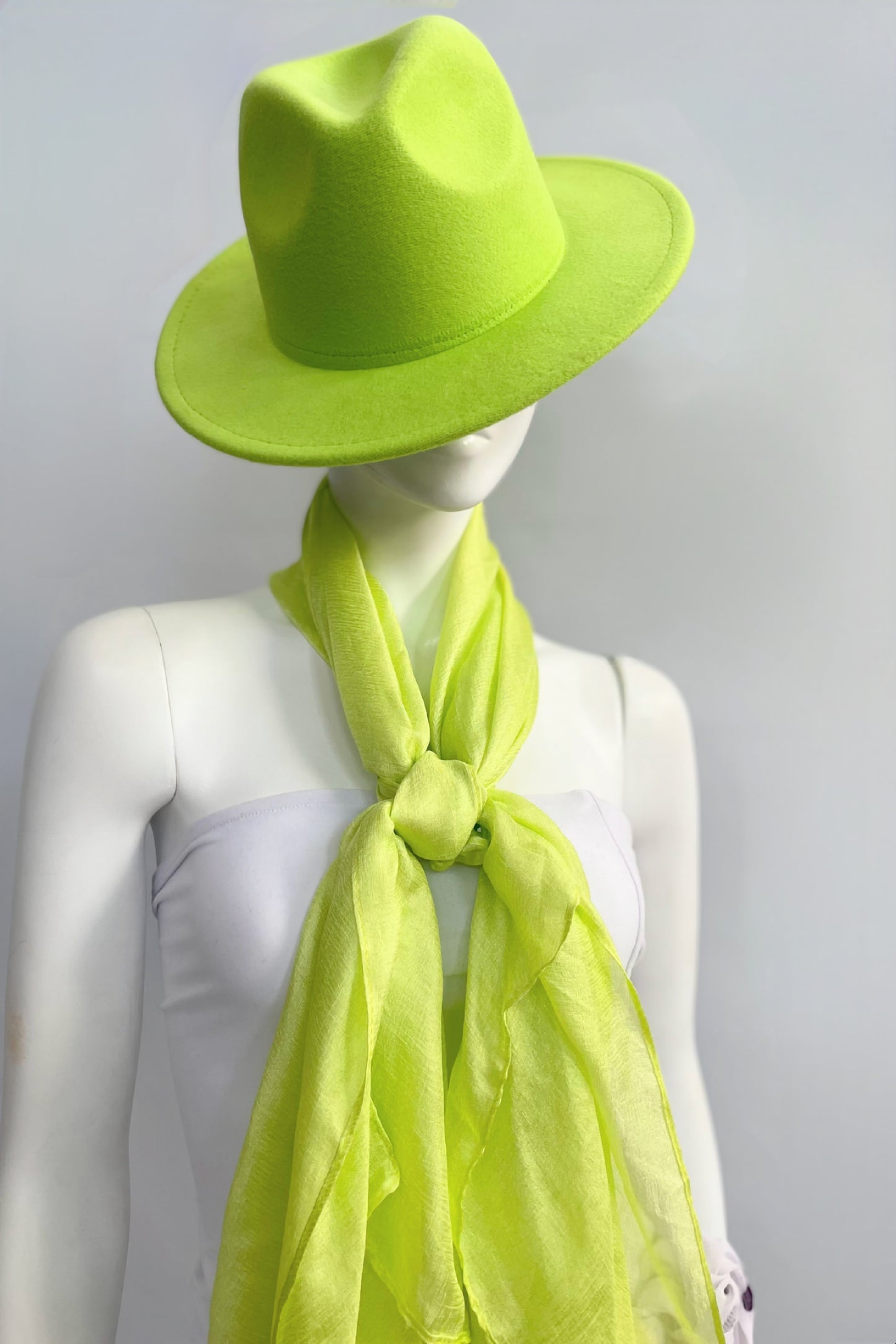 Fedora Hat - Lime green