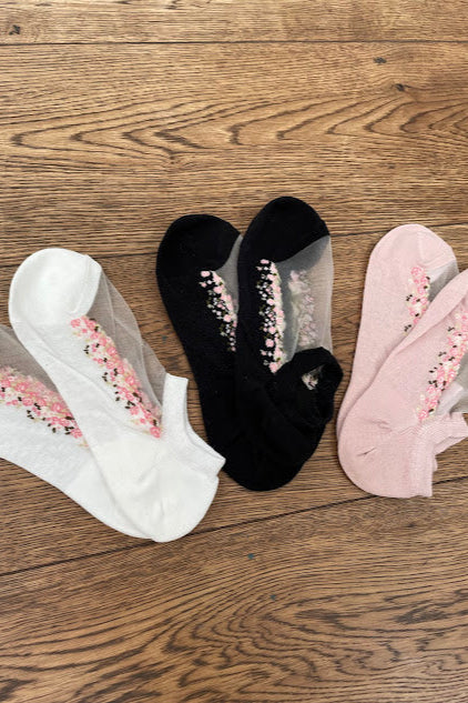 Floral Mesh Secret Socks