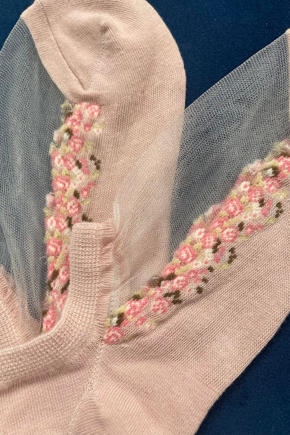 Floral Mesh Secret Socks