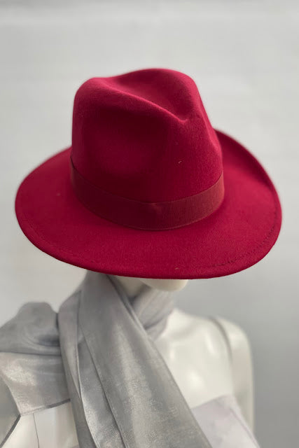 Fedora Hat - Burgundy