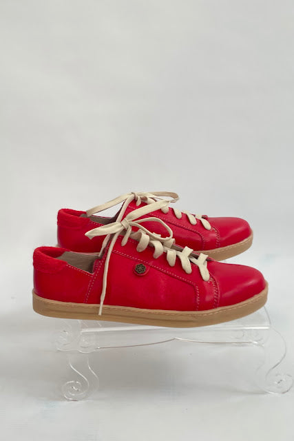 Leather Sneakers - Red