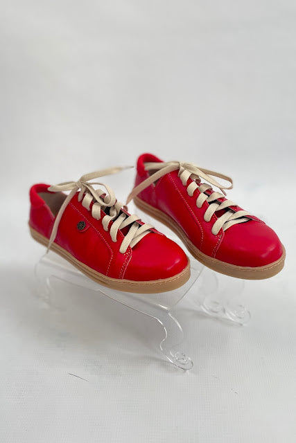Leather Sneakers - Red