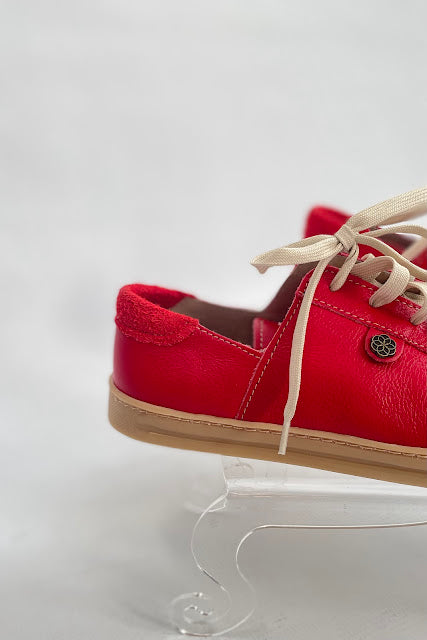 Leather Sneakers - Red