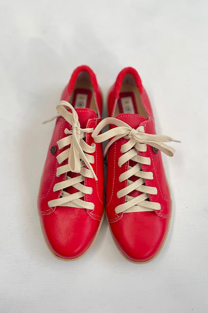 Leather Sneakers - Red