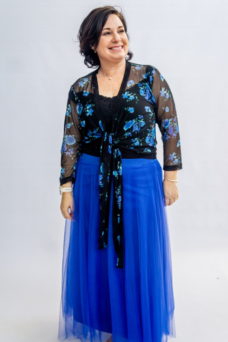 Mesh Jacket - Royal blue and black