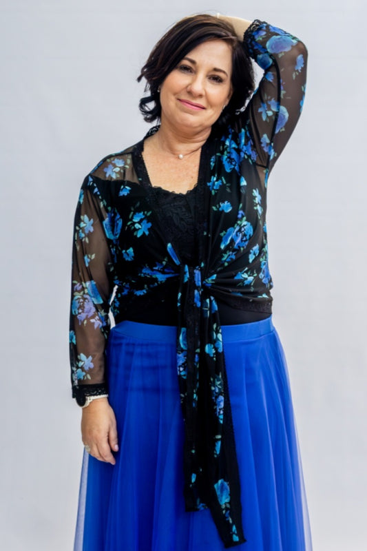 Mesh Jacket - Royal blue and black