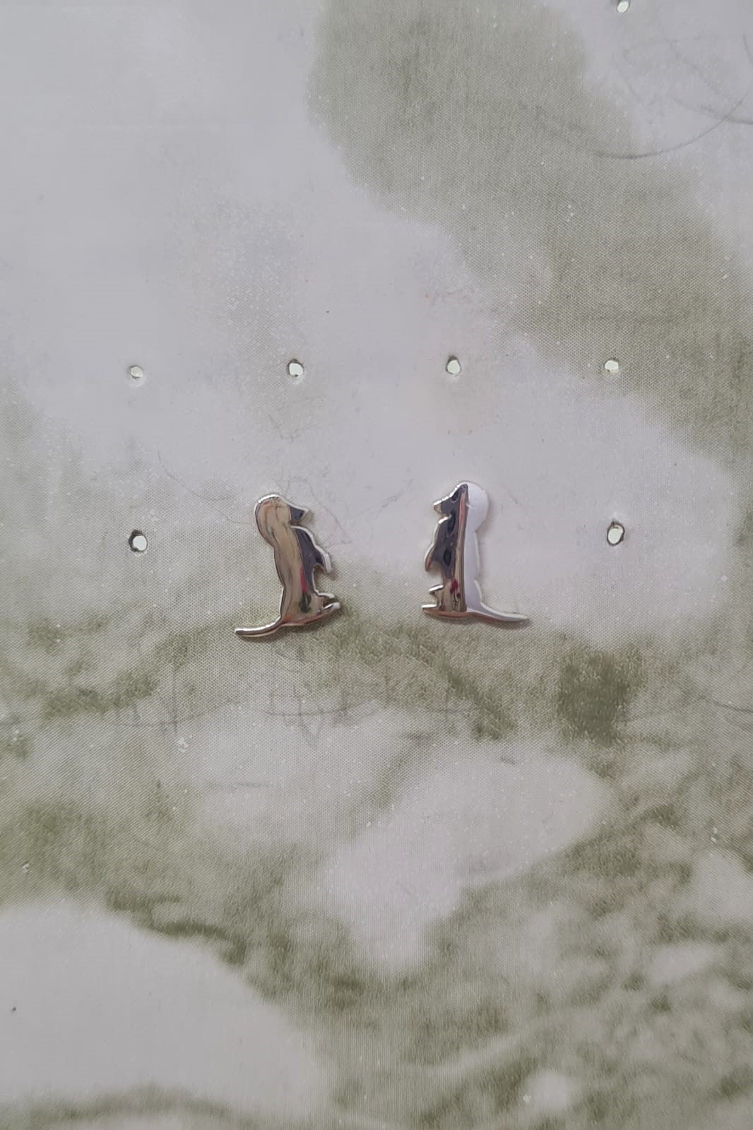 Handmade Sterling Silver sitting worsie studs.
