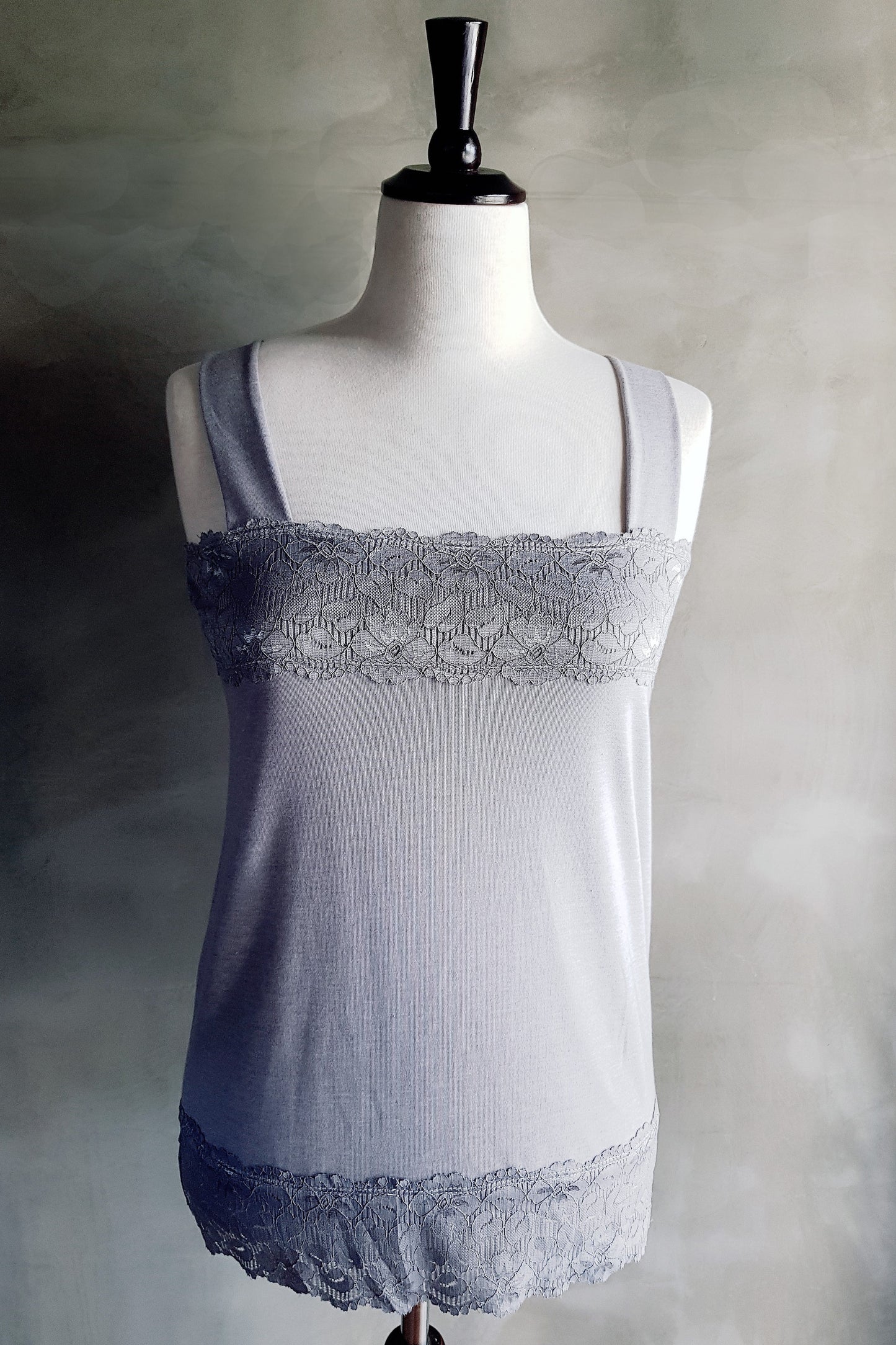 Longline Lace Cami - Grey