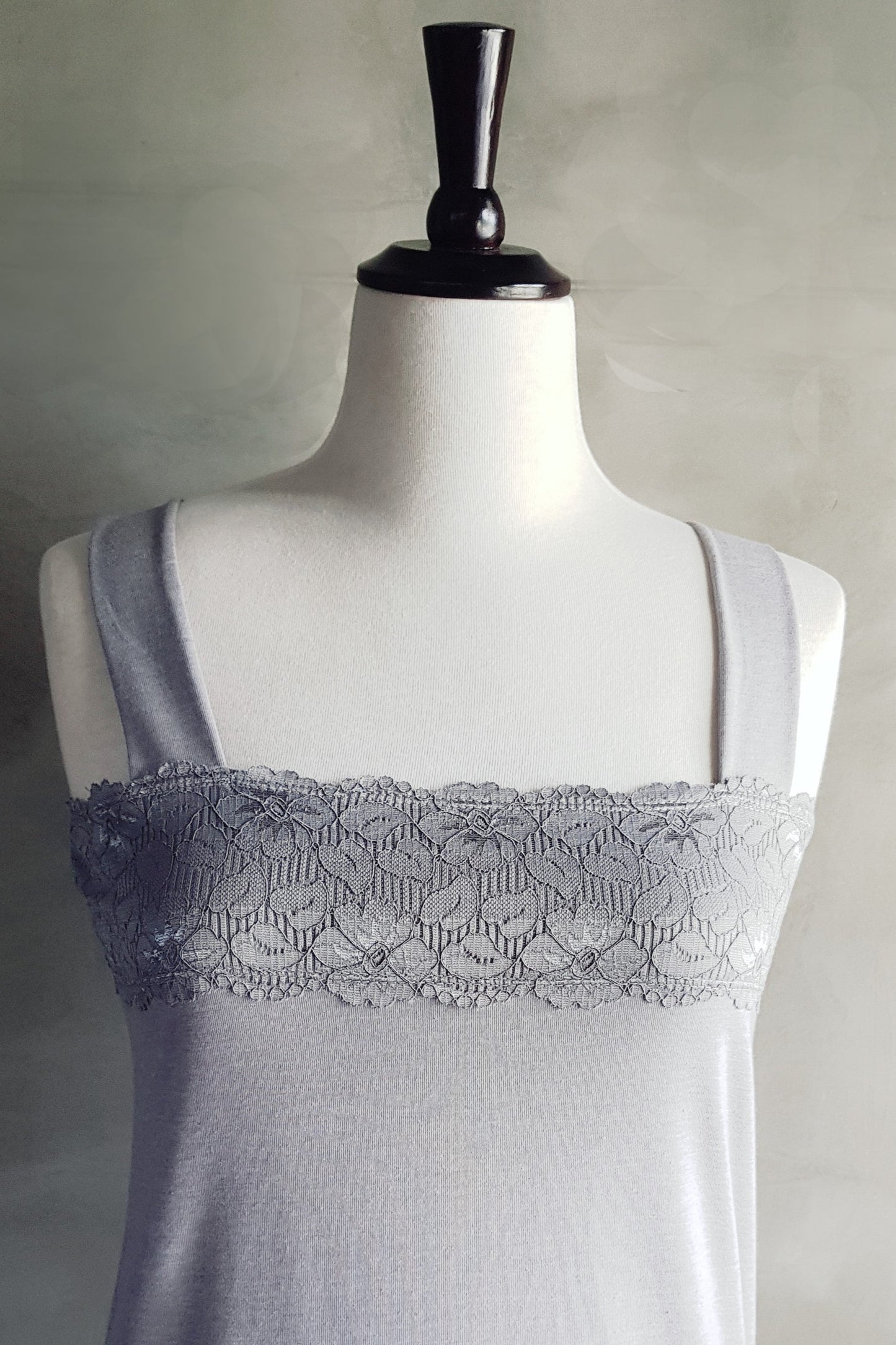 Longline Lace Cami - Grey