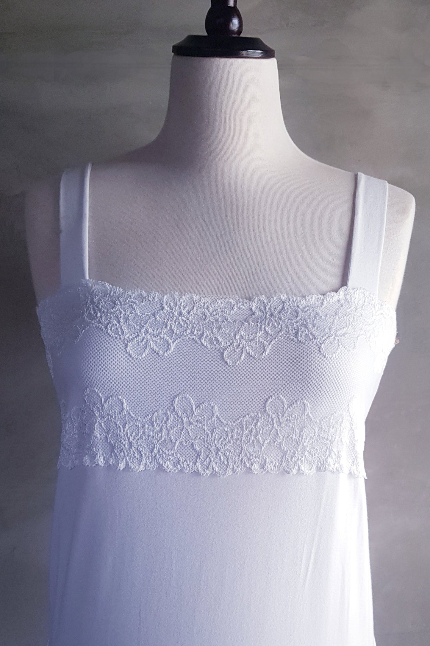 Longline Lace Cami - White