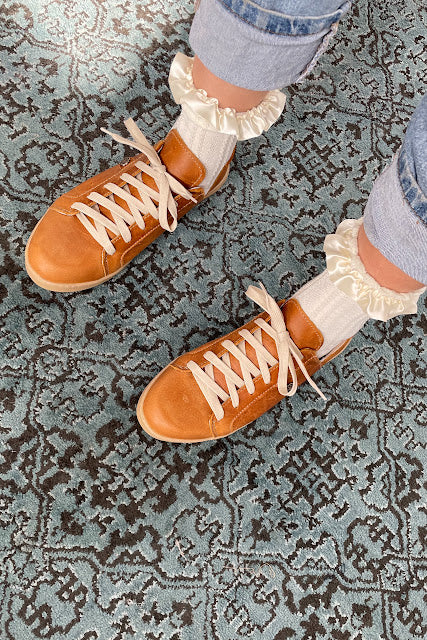 Leather Sneakers - Tan