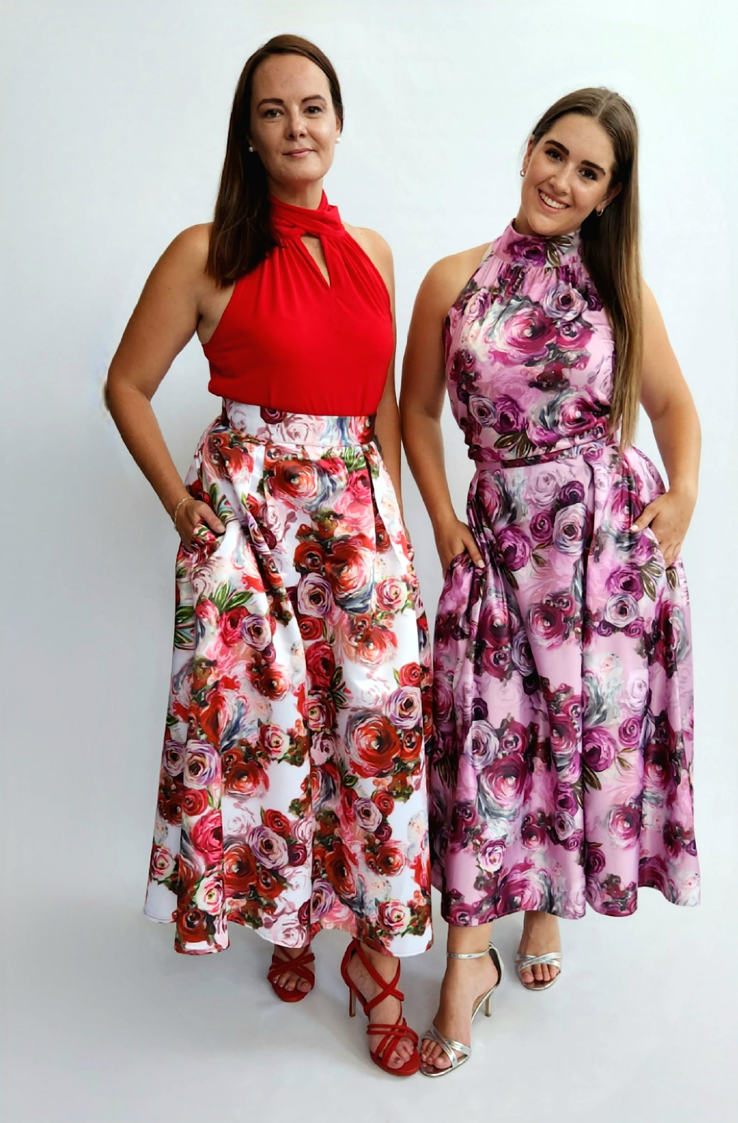 Amore Duchess Skirt - Red floral