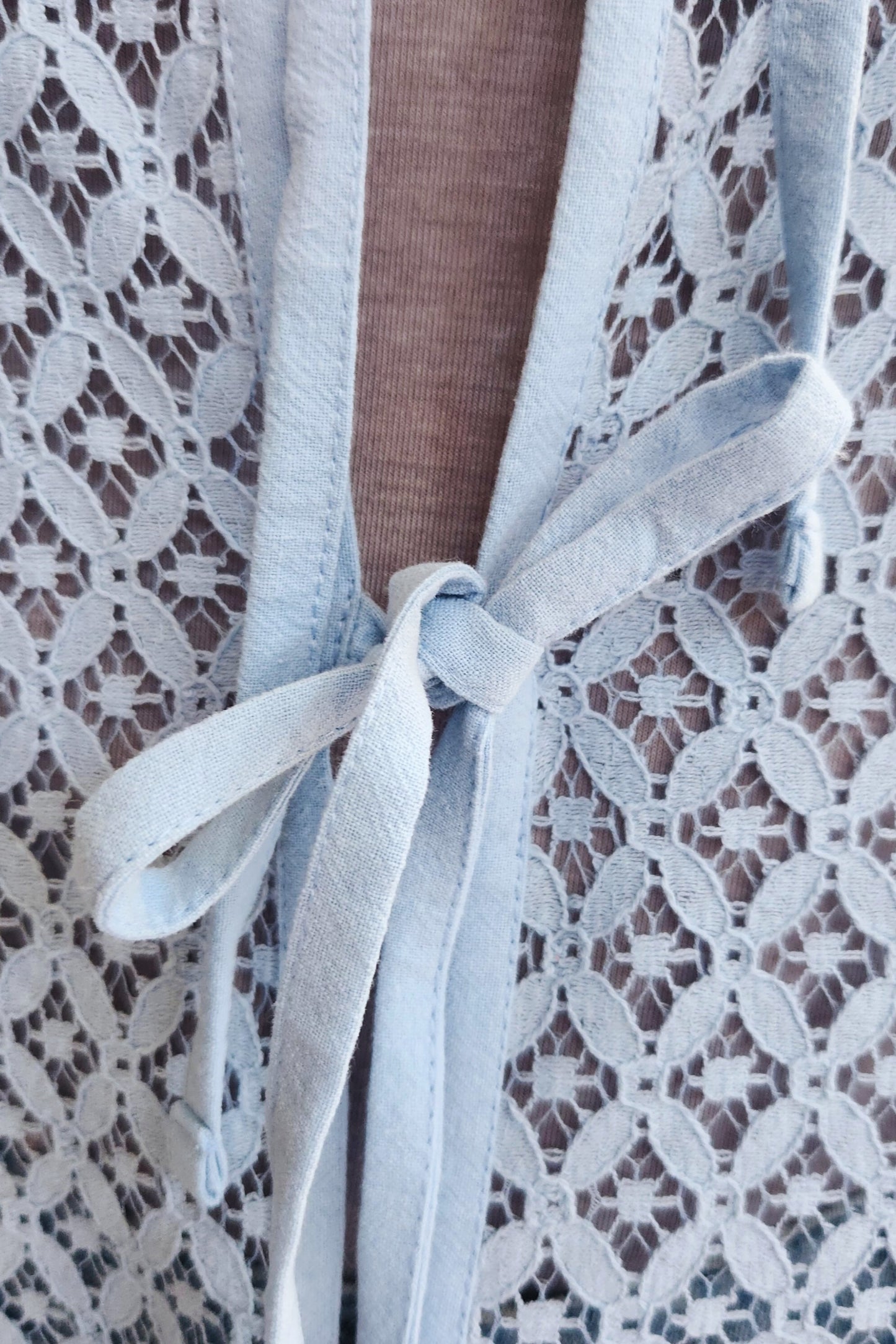 Tie Front Jacket - Sky blue