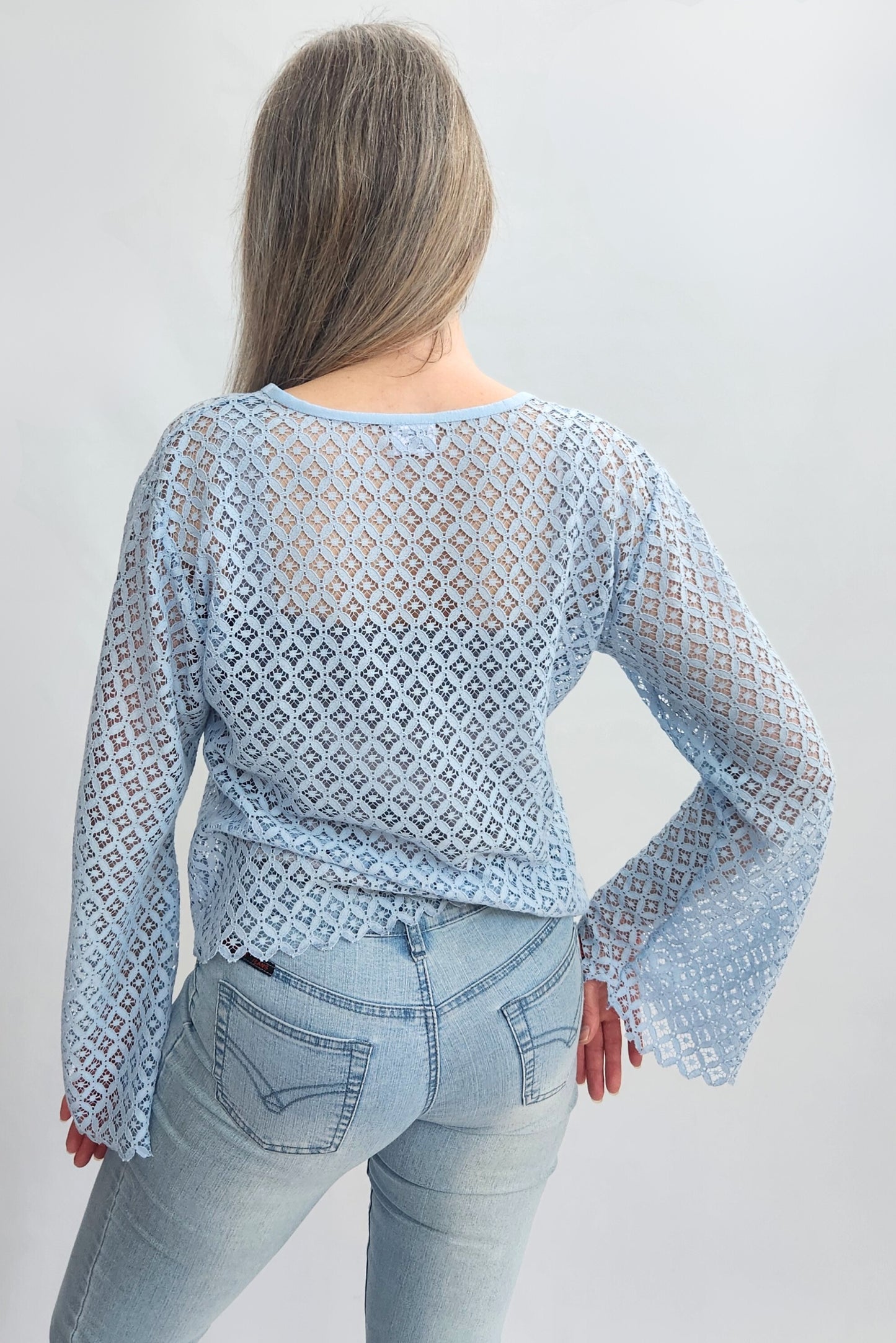 Tie Front Jacket - Sky blue