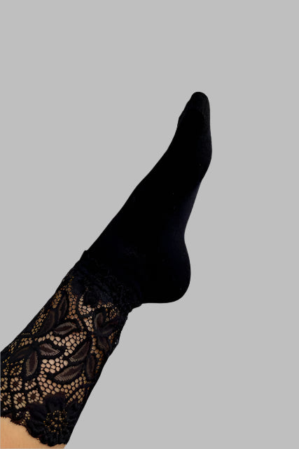 Lace Crew socks - Black