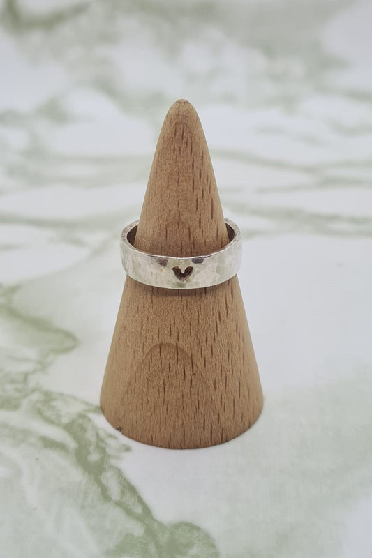 Handmade Sterling Silver Love Reflect ring.